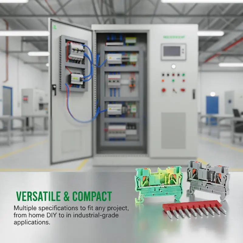 5/10PCS PT2.5 DIN Rail Spring Terminal Block PT2.5-PE Terminal End Cover D-PT2.5 Jumper Bar FBS10-5 Tool-free Wiringee Wiring