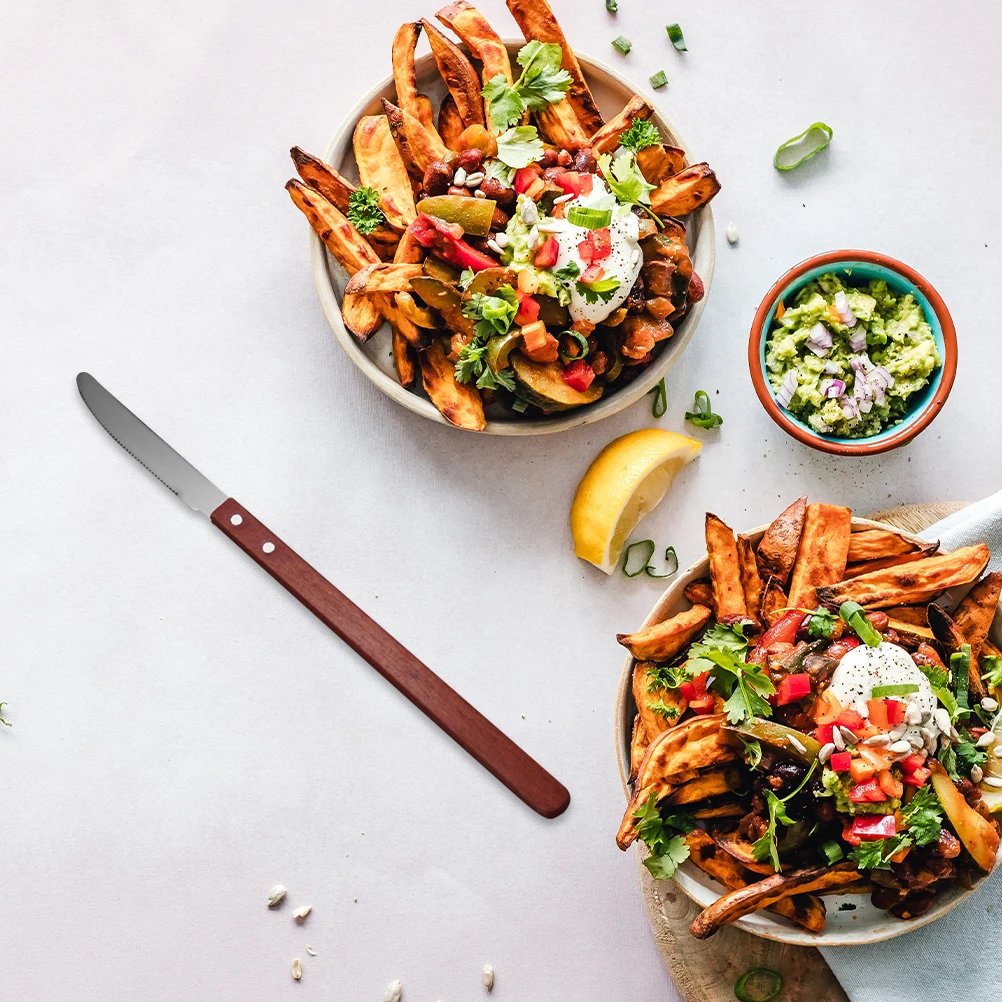 

1 Set Stainless Steel Outdoor Barbecue Fork Cutters with Wooden Handles for Garden and Kitchen Barbecue Tools