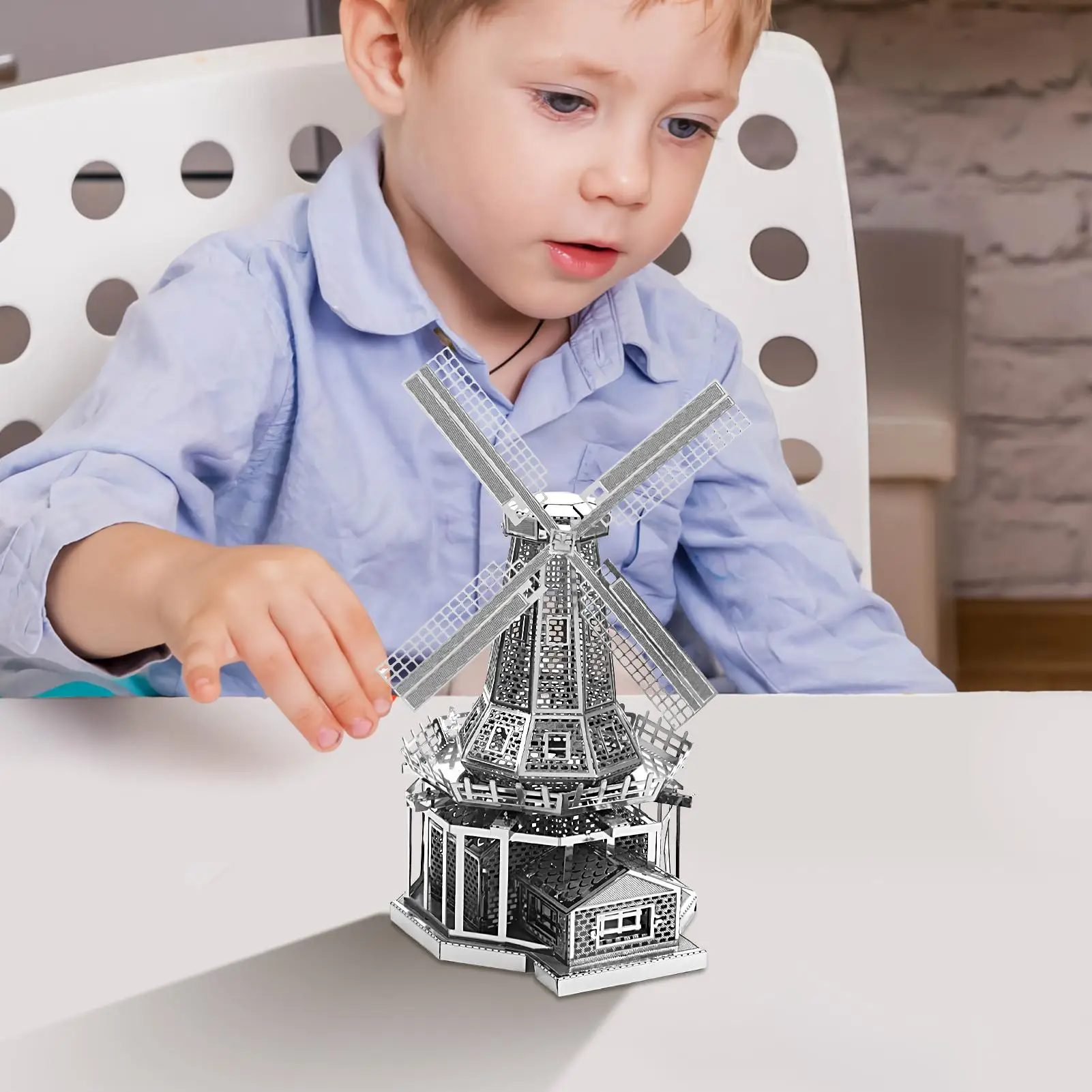 

Набор строительных блоков для голландской ветряной мельницы, 3D головоломки ветряной мельницы, набор моделей, интерактивные образовательные обучающие головоломки, игрушки для дома