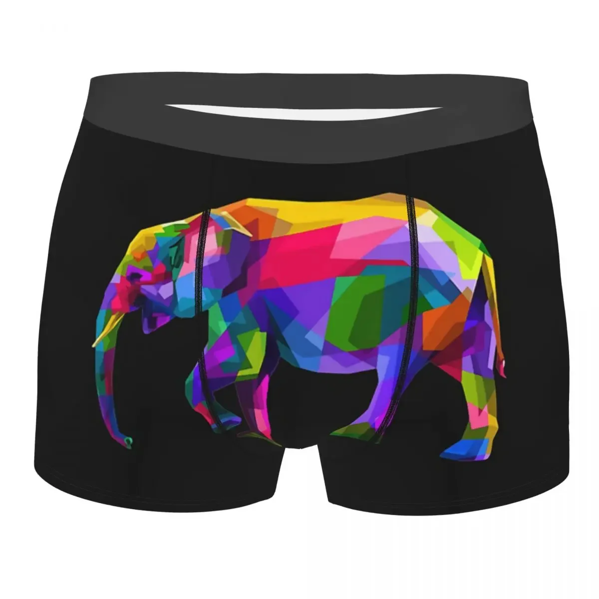 Colorful Walking Elephant Pop Art Man's Boxer Briefs Underwear Highly Breathable Birthday Gifts