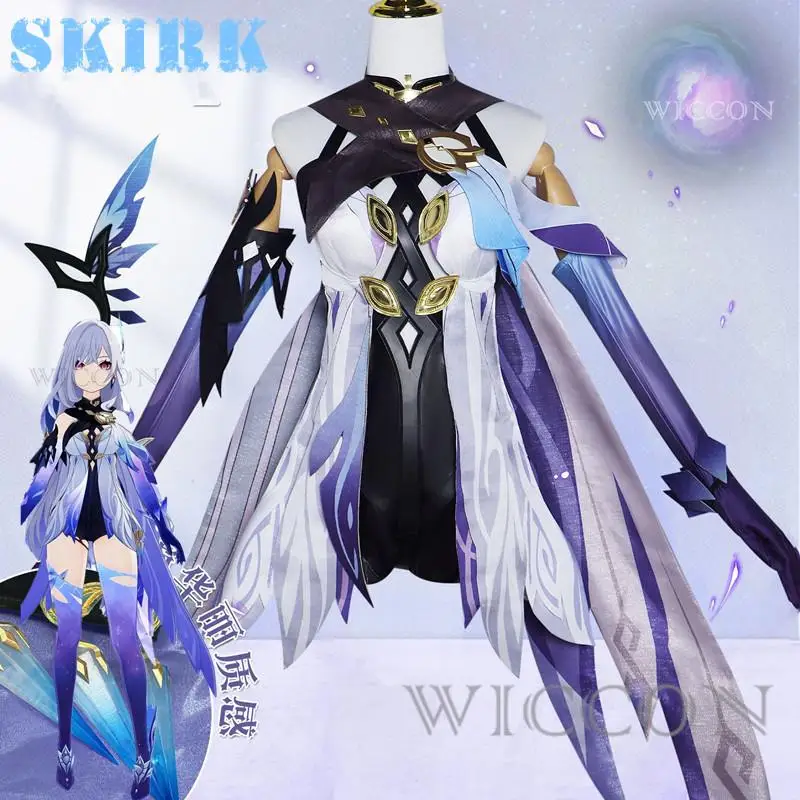 

Skirk Cosplay Anime Impact Costume Uniform Women Skirk Sexy Dress Outfit Suit Halloween Party Role Play clothing for Woman