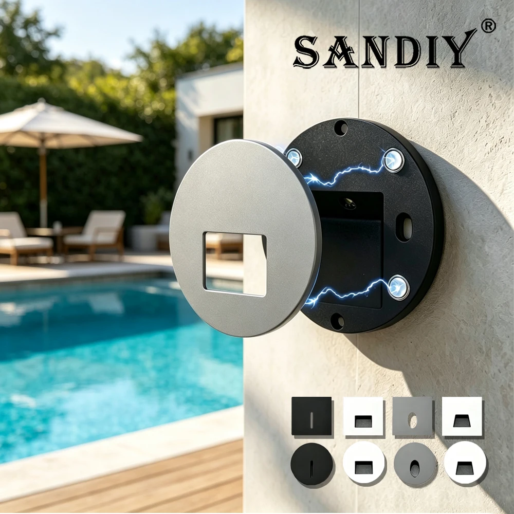 SANDIY Embedded Magnetic Wall Corner Light IP65 Step Hotel Stepping Light Stair Aisle Light Gray