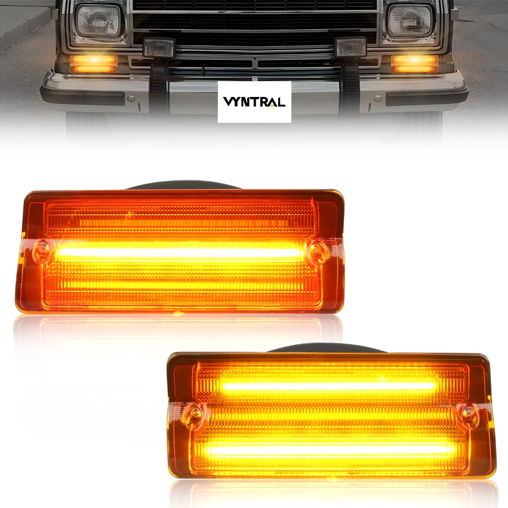 

2Pcs Front Bumper Turn Signal Light Parking Light DRL Light W/LED For 1976-1991 Jeep Cherokee/Wagoneer/Grand Wagoneer/J10/J20/SJ