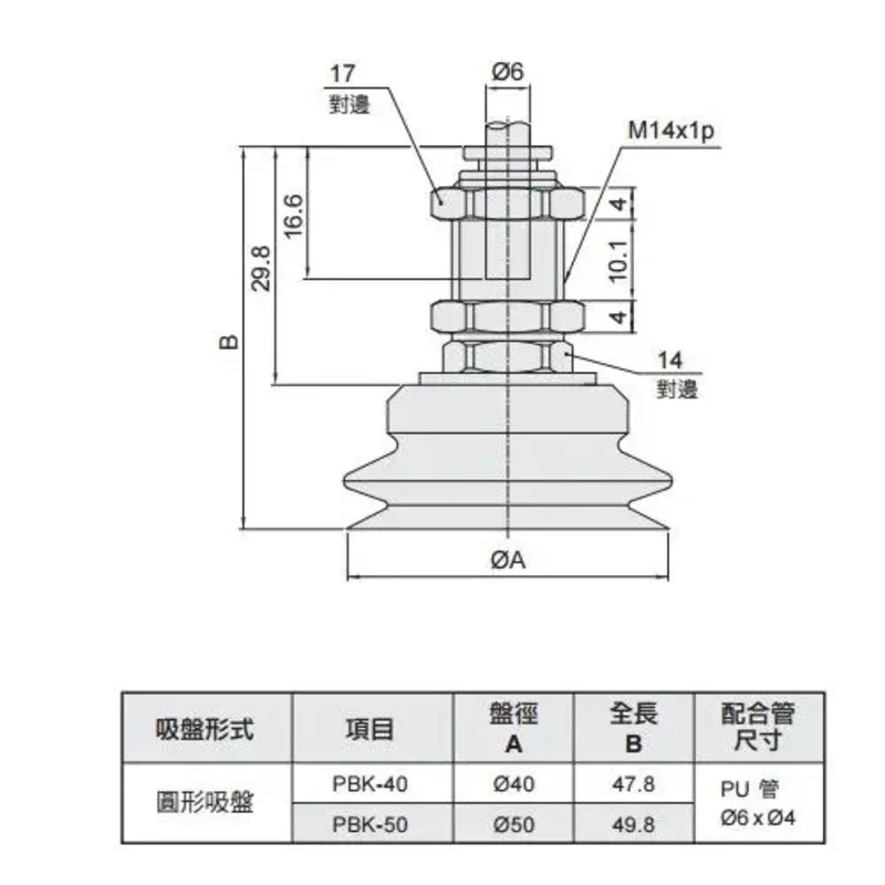 Manipulator Accessories Robot Components Vacuum Sucker Kit PAK08BN-M12 PAK08BN-M14