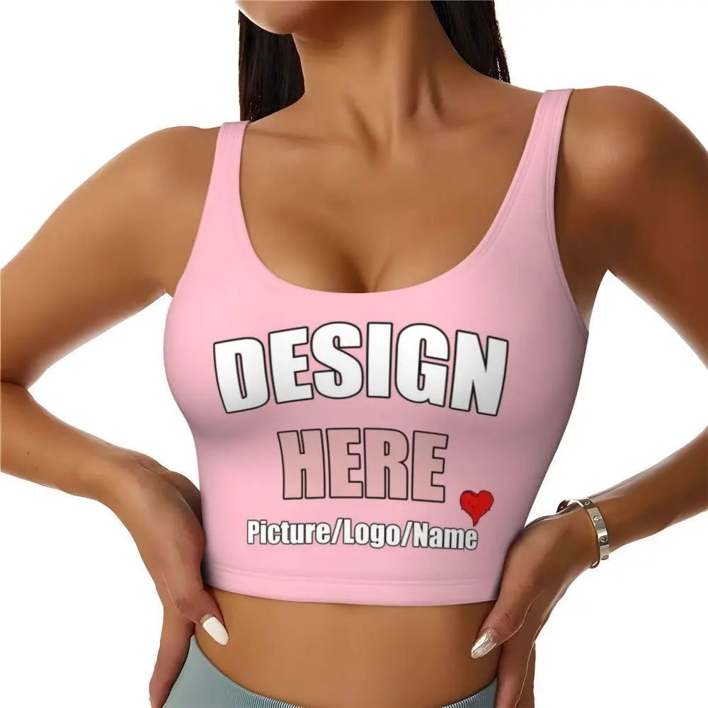 Custom Tank Tops for Women Custom Women's Crop Top Add Your Image Logo Name Sports Bra