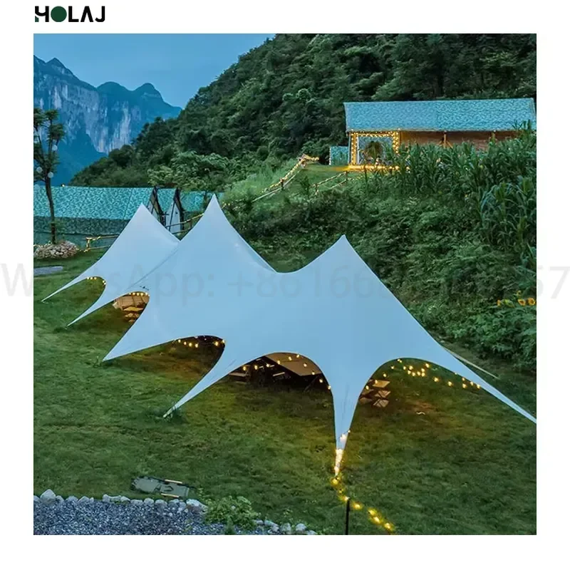 Multi Peak Star Shade Canopy Canvas Event Shelter Outdoor Park Lawn Catering & Festival Custom Canopy for Glamping Park