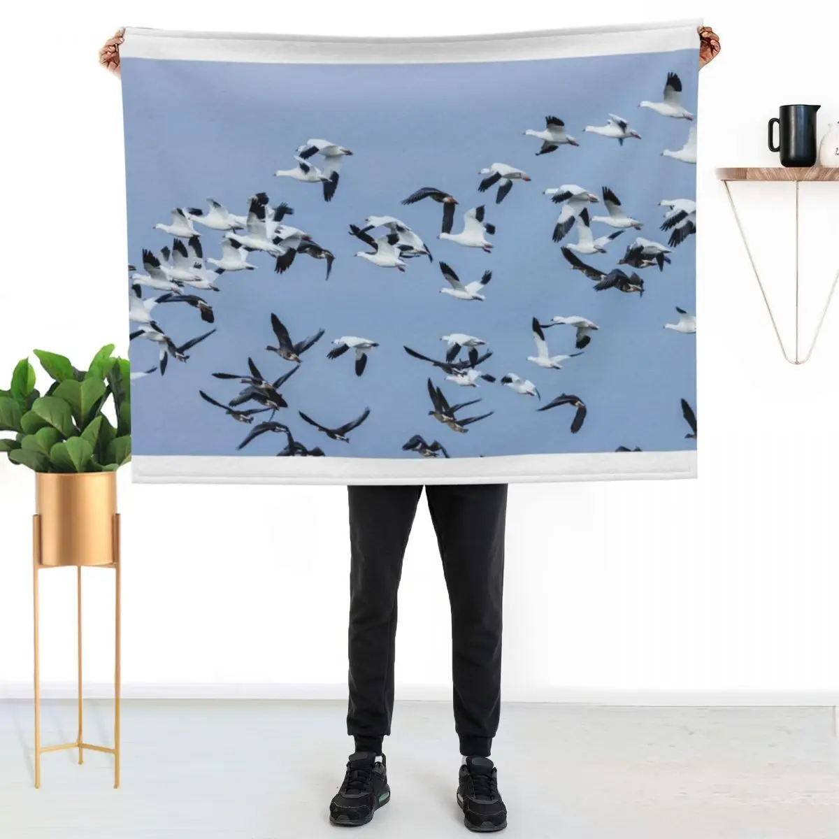 

Snow Geese Migration Throw Blanket Soft Warm Blanket Gift for Grandparents