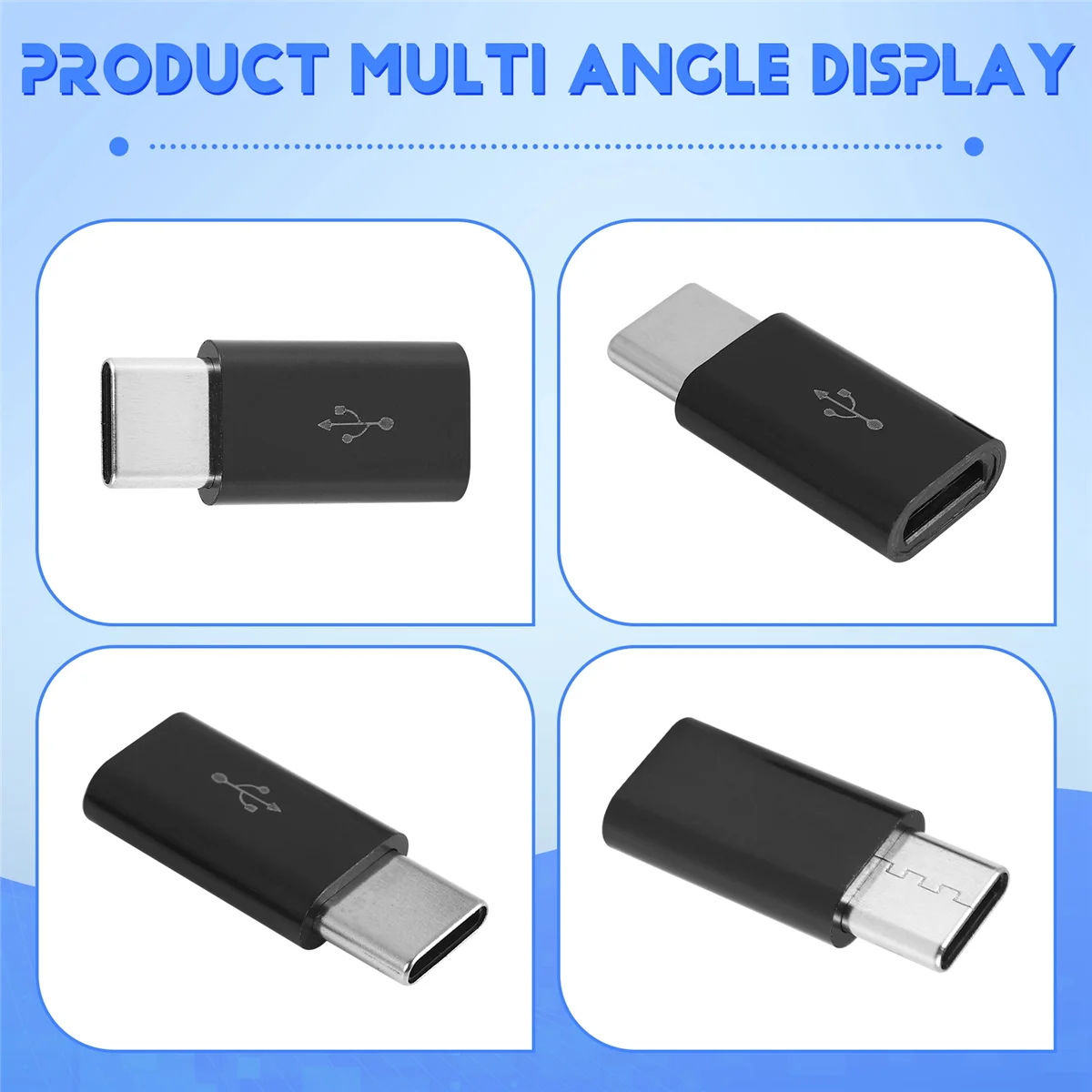 محول WHQT Micro-USB إلى USB C، محول شحن صغير إلى Typec، موصل تحويل محول USB من النوع C مع المقاوم