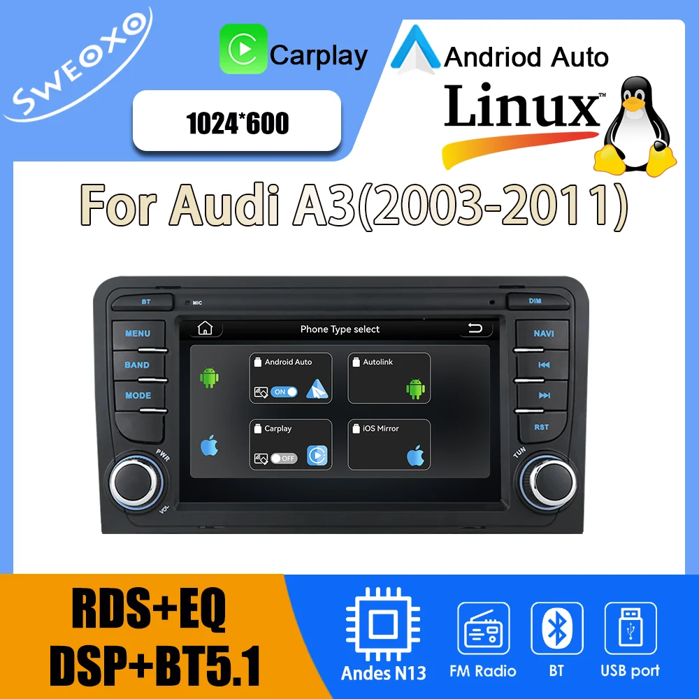 For Audi A3 (2003-2…