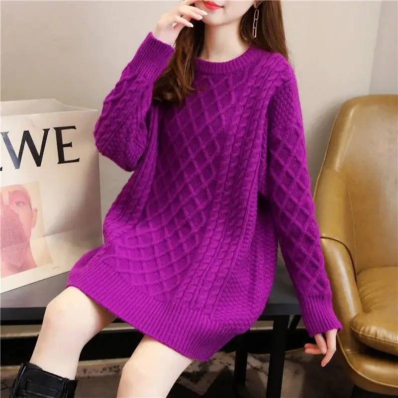 

plus Size Extra Thi Women's Sweater 300 Pou Lazy Sle Knitted irt Autumn Winter New Arrival Ladies Premium Knitwear