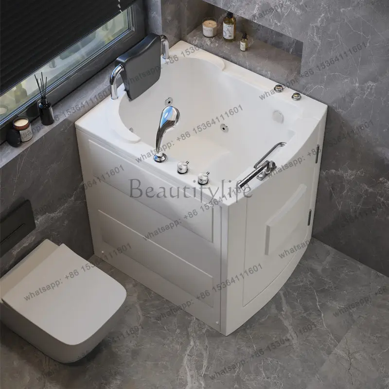 Walk-in bathtub small apartment acrylic thermal insulation side door barrier-free for the elderly