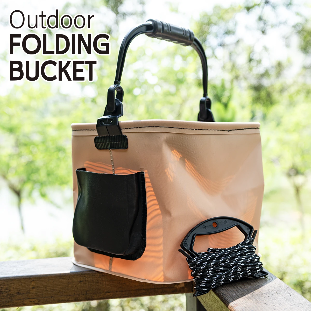 

Складное ведро для рыбалки длиной 7,8 дюйма для хранения живых рыб, с веревкой и изготовленным из материала EVA, портативное снаряжение для рыбалки на открытом воздухе.