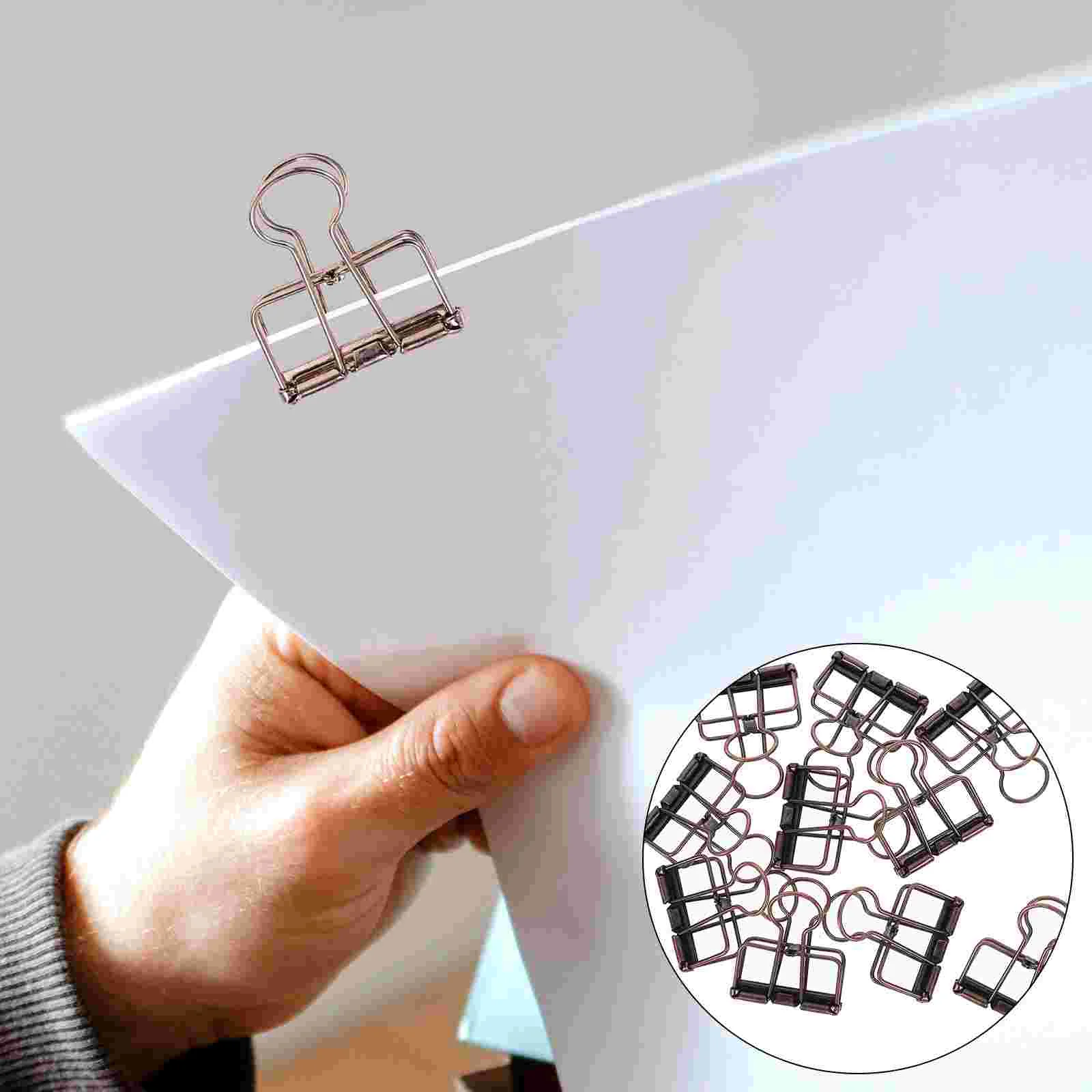 10 Pcs Metal Document Book Binder Clip Paper Clamps Office Clips Supplies Storage Supply Alloy For