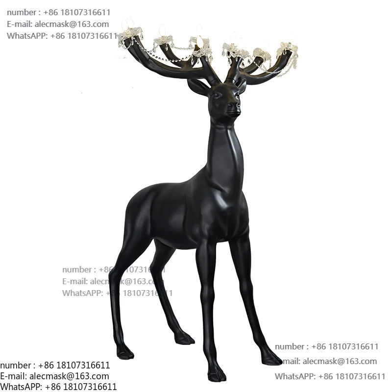 

Large Reindeer Light Emitting Diode Floor Lamp Modern Sculpture Design Hotel Lobby