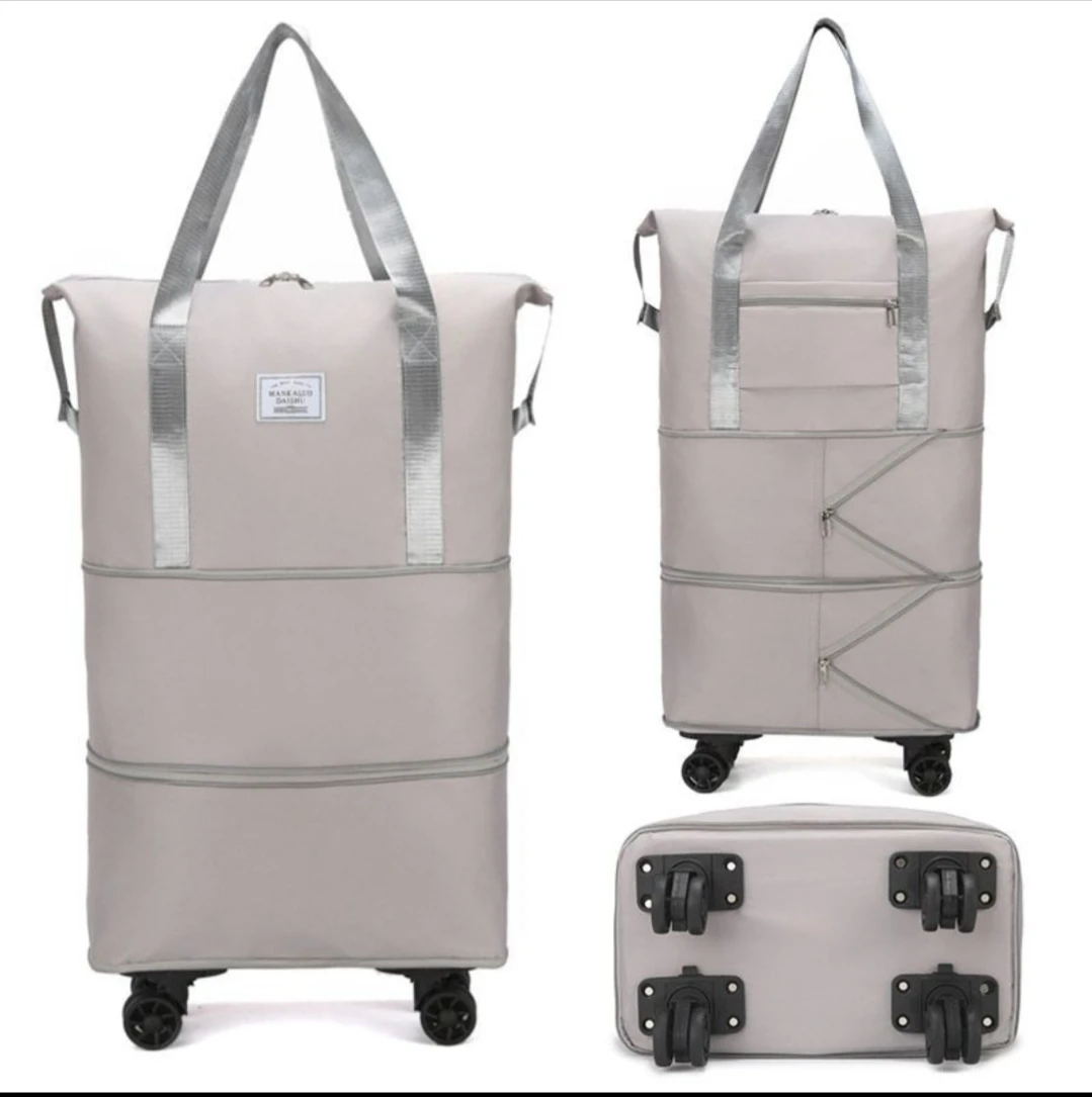 Carro de viaje de gran capacidad, bolsa de almacenamiento de equipaje con ruedas, polea impermeable, portátil, plegable, extensible, ropa de moda
