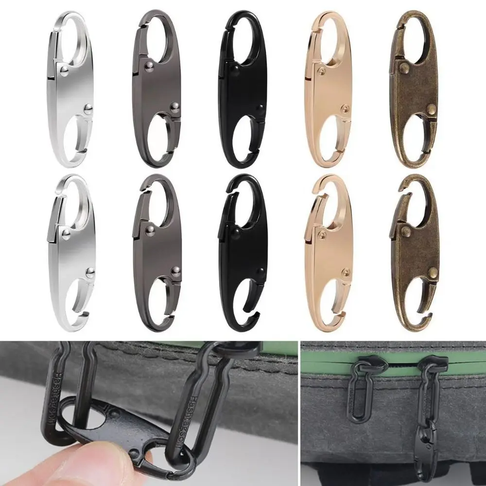 Silver S-Shaped Zipper Lock Clip Portable Alloy Metal Detachable Carabiner Mini Universal Bag Suitcases Accessories