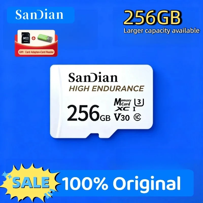 

Original High Endurance 128GB 256GB V30 C10 Micro TF SD Card For Dash Camera Car CCTV Home Security Full HD X Ray Proof