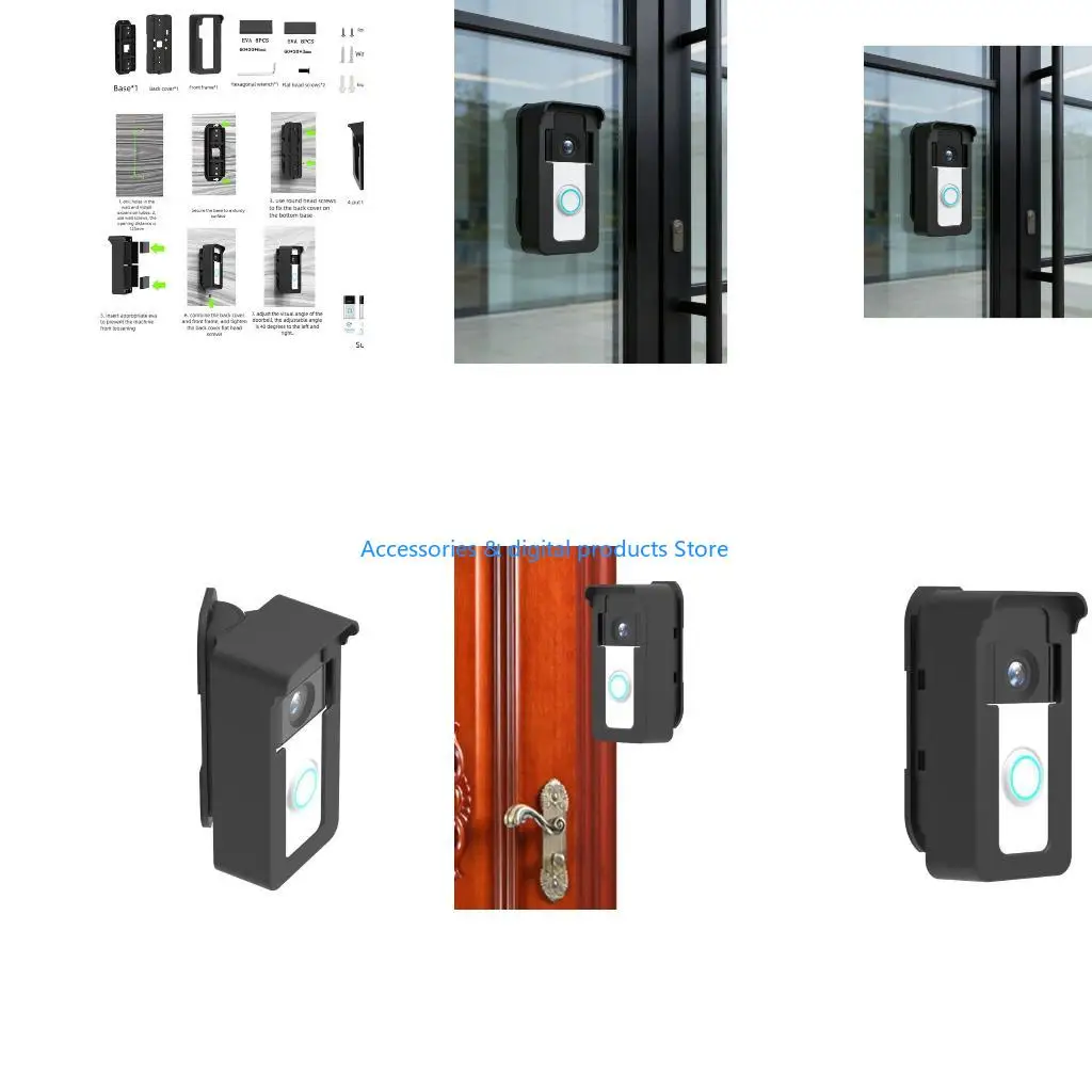 77JD Reinforced Camera Mounting Piece with Easy Installation Functional Entry Camera Holder Suitable for Multiple Doorbell