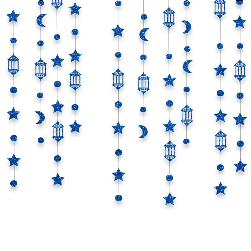 

EID Mubarak Garland Star Moon Ceiling Hanging Ornament Ramadan Kareem Decoration for Home 2025 Islam Muslim Party Supplies