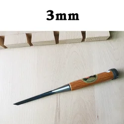 Japanese carpenter chiseling white paper steel sticking chasing 3mm mortise dovetail mortise furniture box woodworking tool