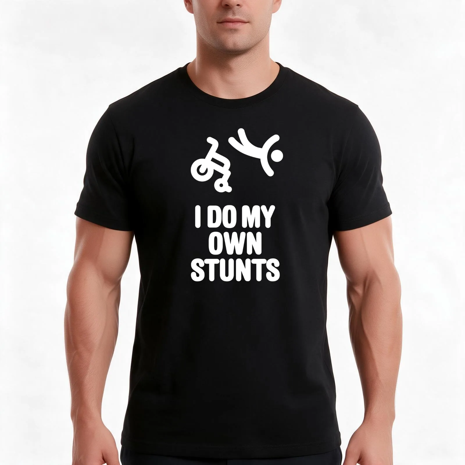 I do my own stunts funny wheelchair racing wheelchair racer I love wheelchair racer disability race sports T-Shirt, 100% Cotton