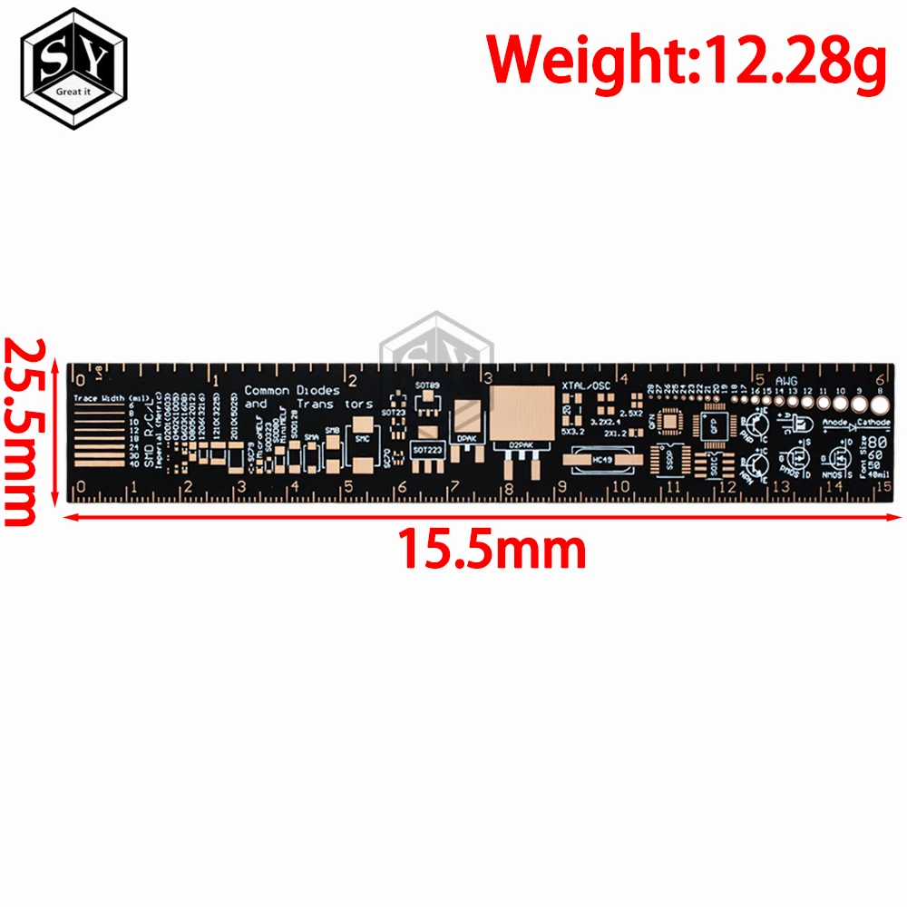 PCB Ruler For Electronic Engineers For Geeks Makers For Arduino Fans PCB Reference Ruler PCB Packaging Units v2 - 6