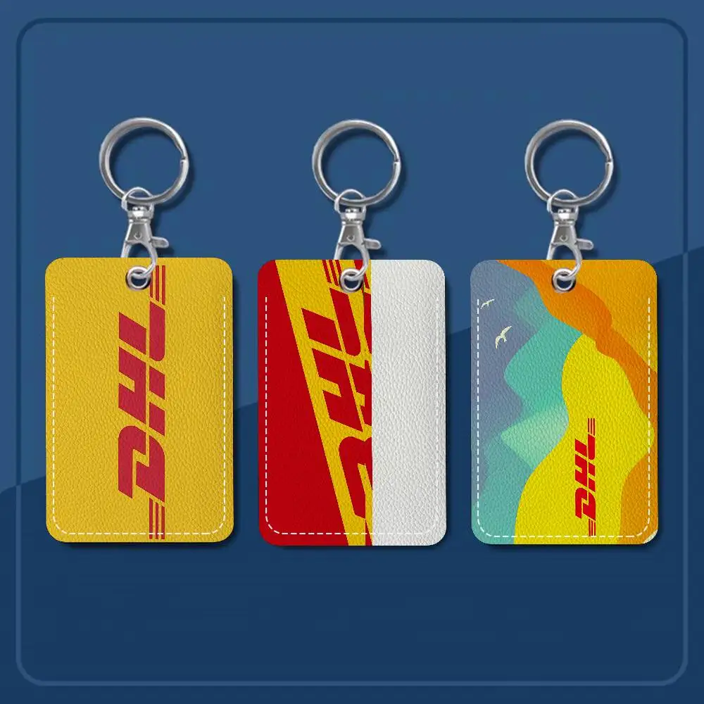 

Держатель для карт из искусственной кожи D-DHL, 1 шт., с логотипом, брелок для ключей, бейдж для доступа, чехол для ID-карт
