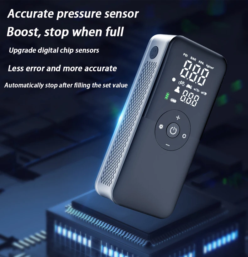 

150PSI Cordless Air Pump | LCD Display & 15W Fast Charge | for Car/Motorcycle/Inflatable | ETL-Certified Tire Inflator