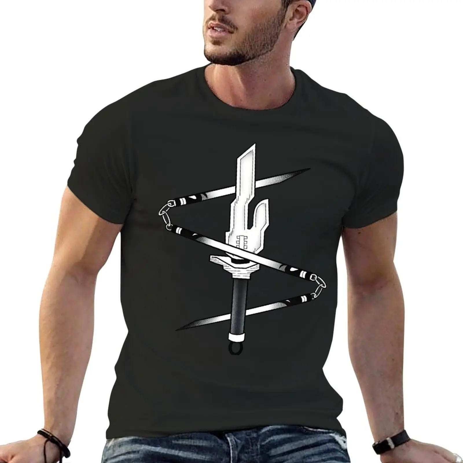 Tojii Camiseta con estampado de armas para hombre, camisa gráfica de anime, moda coreana