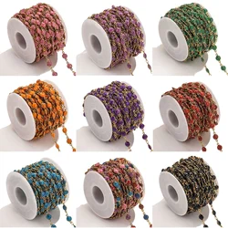 1meter Stainless Steel Colorful Enamel Round Metal Chains for DIY Necklace Bracelet Jewelry Making Supplies Handicraft Wholesale