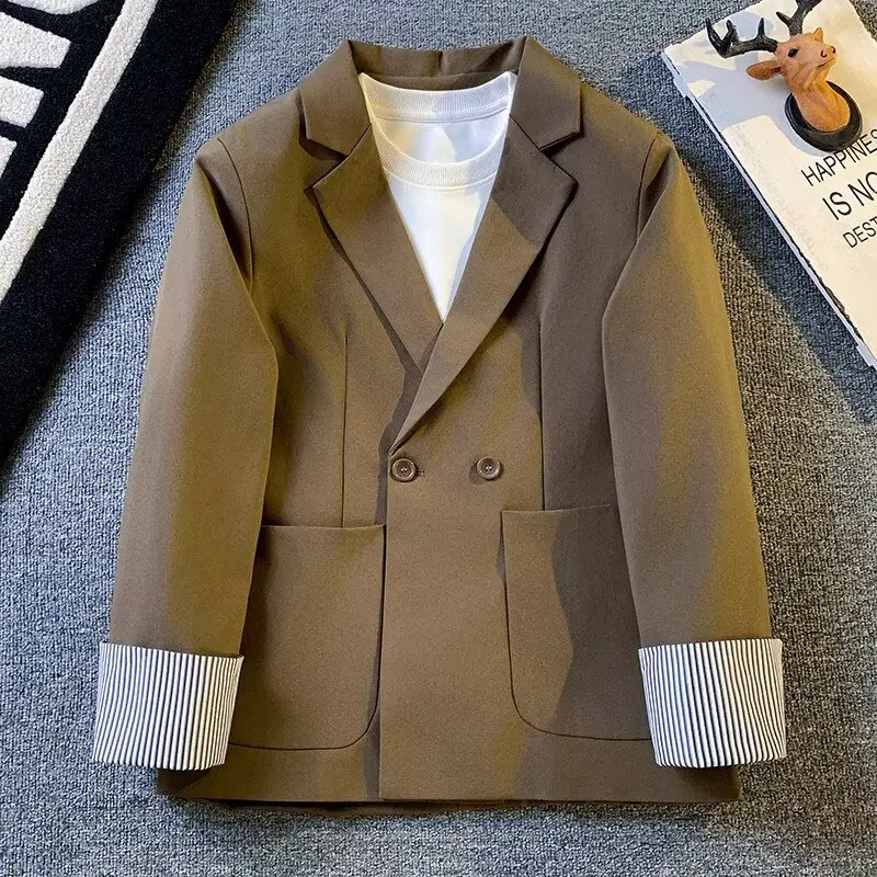 Men's Premium Style Spring Autumn Trendy Loose Casual Small Suit Jacket Korean Version Handsome Top Shirt