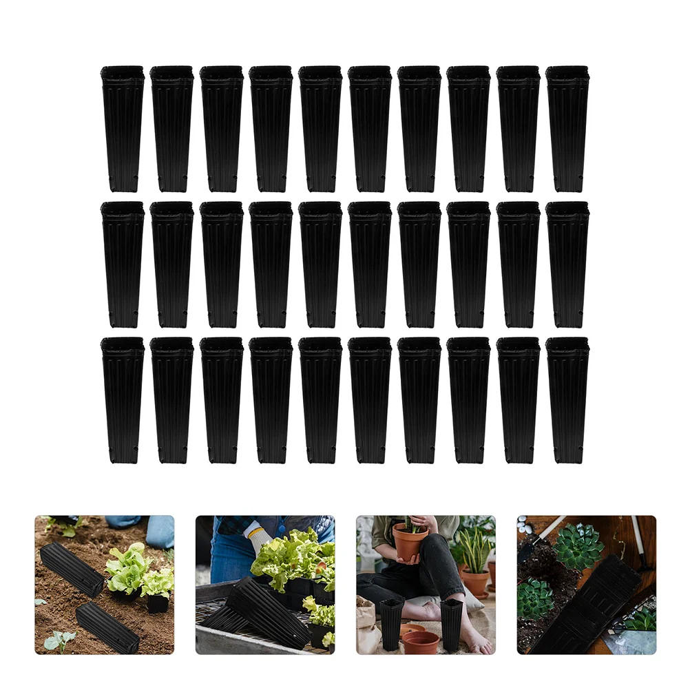 

50 Pcs Rectangular Planter Seedling Bag Square Container Plastic Gardening Vegetable Pouches Pots for Plants