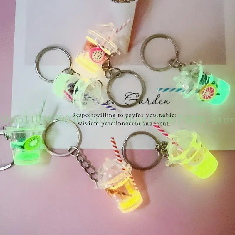 652F Bubble Tea Keychain Charms KawaiiBackpack Keyring Bag Pendant Couple Gift