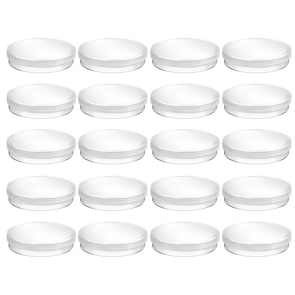 20 Pcs Terrarium Container Petri Dish Culture Dishes with Lids Transparent Plastic