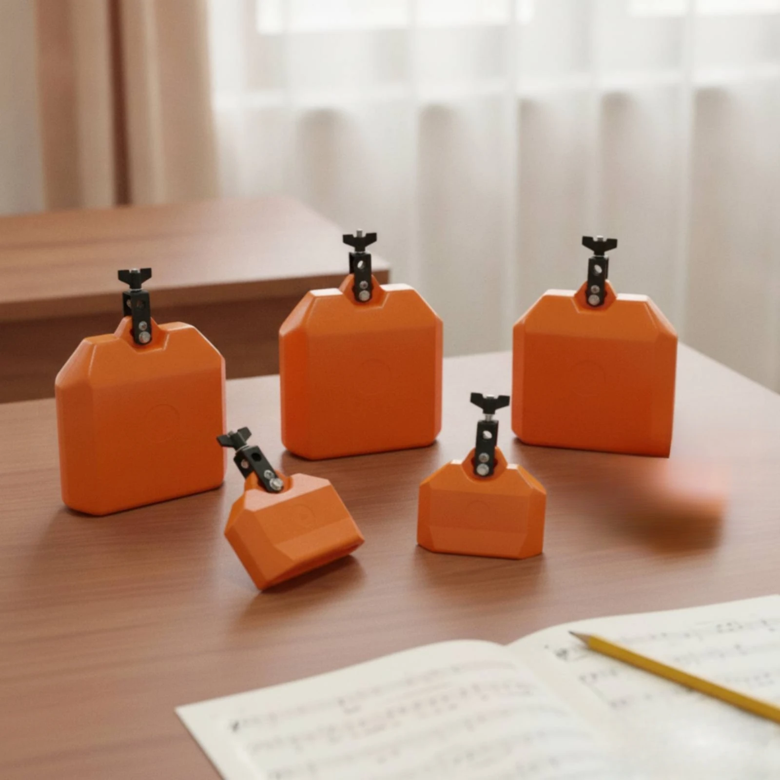 Five-Tone Woodfish Mountable Plastic Bangzi Percussion Instrument with Bracket Compact Plastic Jam Block Hollow