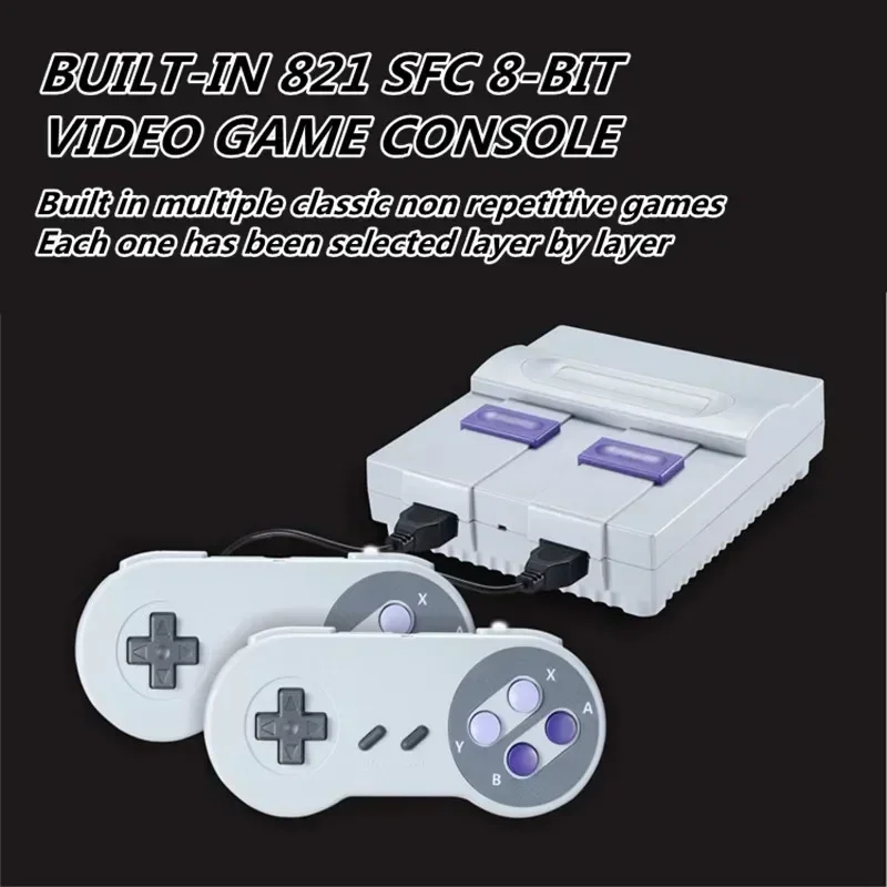 ในตัว 821 เกม HD SUPER MINI SNES คอนโซลเกม 8 บิตรองรับ HDMI TV วิดีโอ Retro ครอบครัวคลาสสิก Dual Gamepad ตัวควบคุม