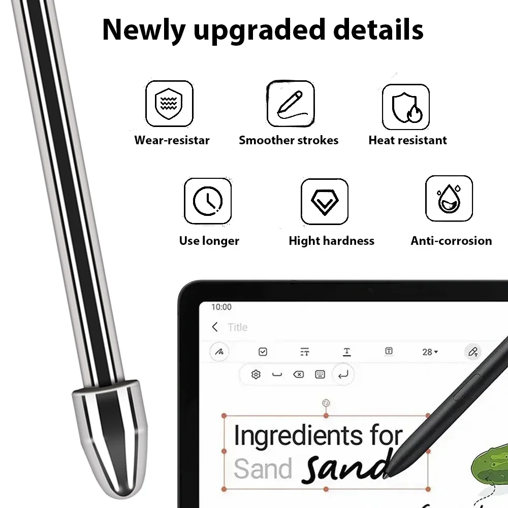 Für Samsung Tablet Stylus Pen Titan legierung Spitze/Federn mit 4096 Drucke mpfindlichkeit Handflächen abweisung Neigung unterstützung für Galaxie Tab