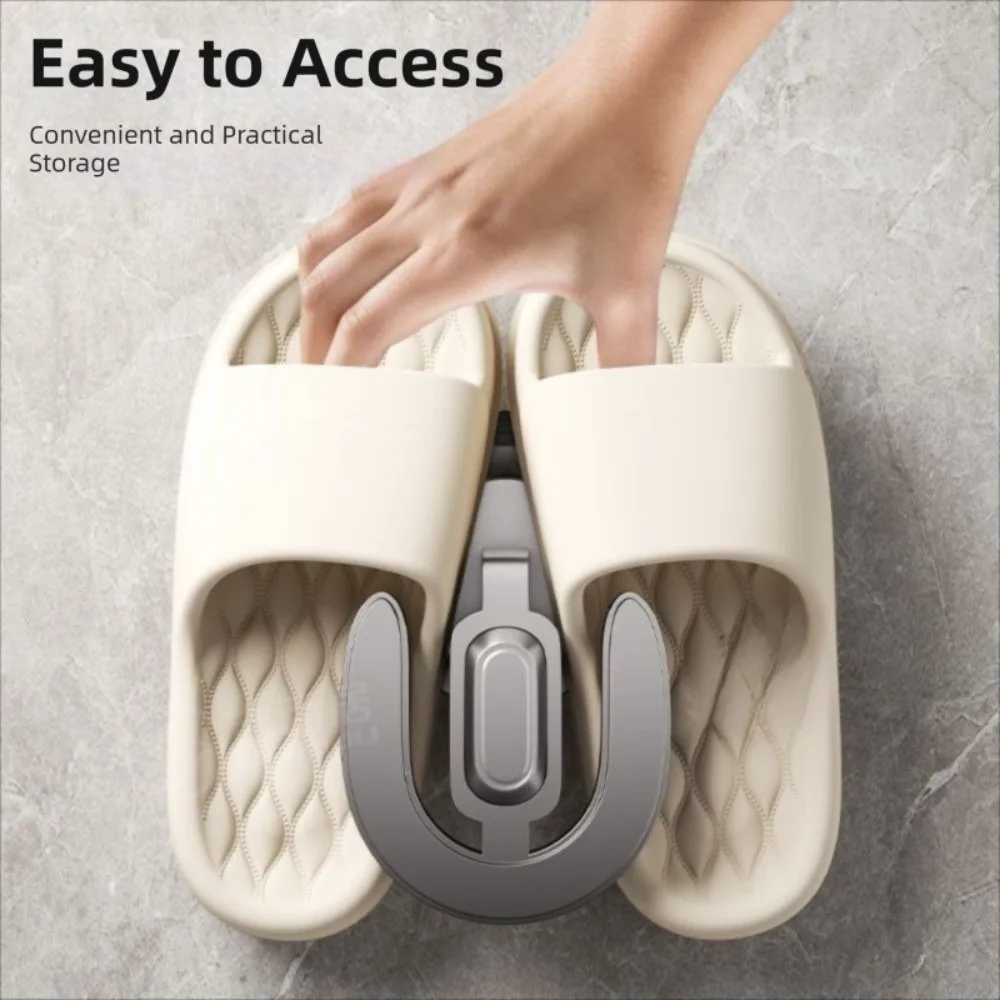 

2pcs Suction Cup U-shaped Slipper Rack Wall Mounted Space-Saving Drainage Storage Rack No Punching Neat Bathroom Sandal Holder