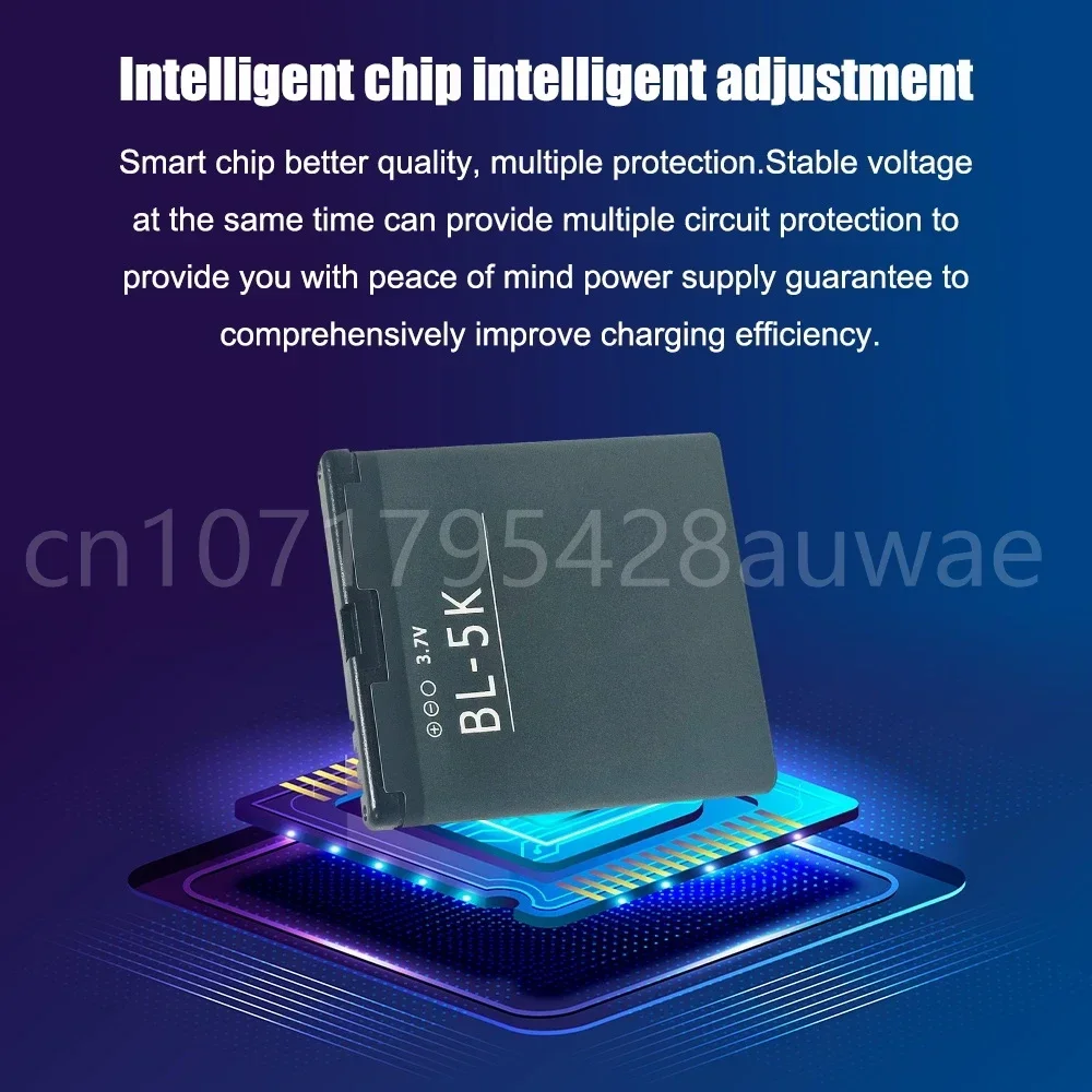 ノキア用充電式携帯電話バッテリー,交換用リチウムイオン電池,BL-5K,n85,n86,n87,8mp,701,x7,00,c7,c7,00, 1200mah