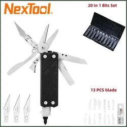 NexTool Pocket Multitool E1 10 in 1 EDC Multi Functional Tools Replaceable Carving Knife Folding Scissors Screwdriver Scraper