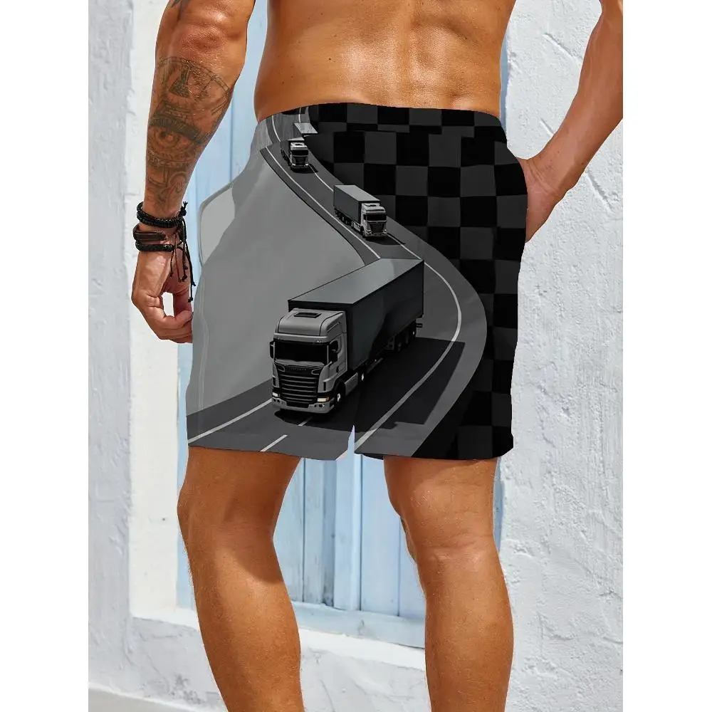 

1pcs Men's Short swim trunks2026 Summer 3D Printed Short sleeve Breathable running Quick drying Polyester Men's clothing