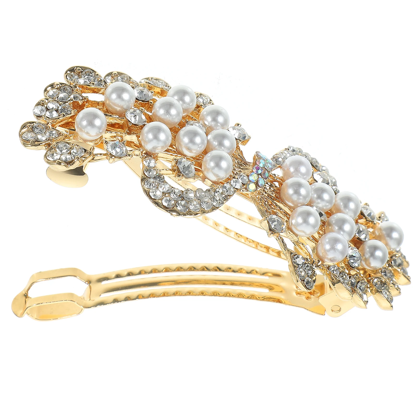 

Elegant Pearl Clip Women Vintage Spring Barrette For Thick Thin Stylish Hair Accessory Girls Wedding Prom Hairpin For Women Hair