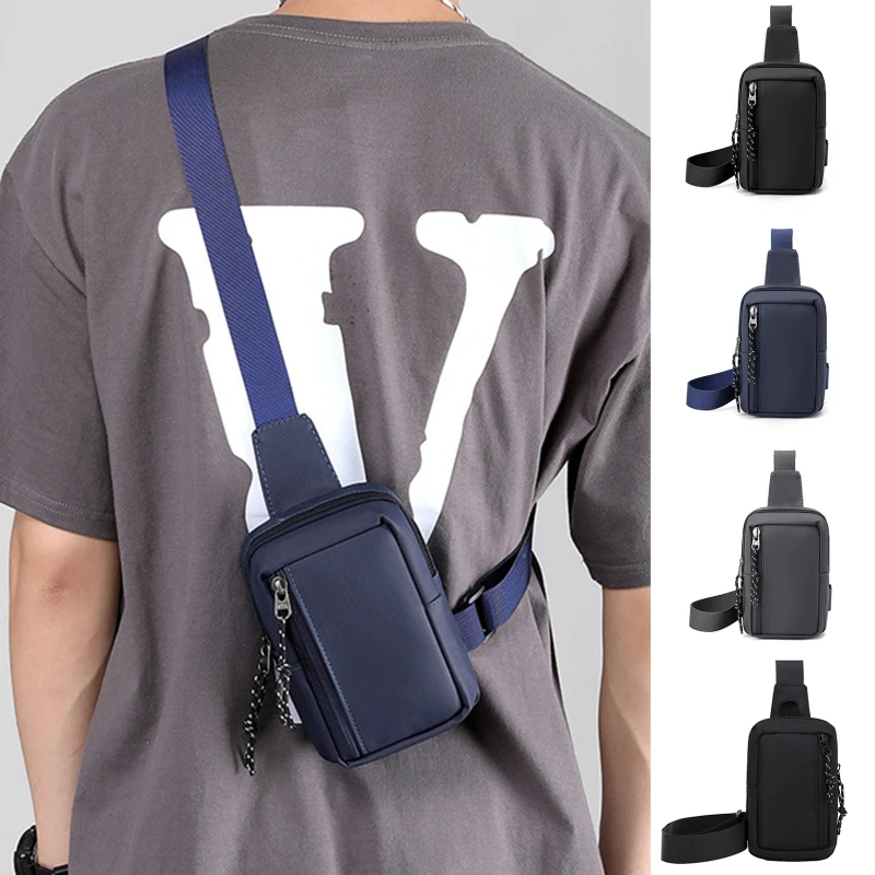 Mens Shoulder Bag Oxford Fashion Chest Bag Man Crossbody Bag Casual Travel Phone Bags