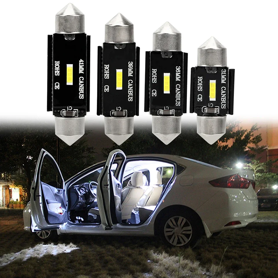 1x Festoon C5W LED CSP 1860 High Bright 31mm 36mm 39mm 41mm Read Interior Car Light Auto Dome Vehicle Trunk Top Lamp Bulb 6000k