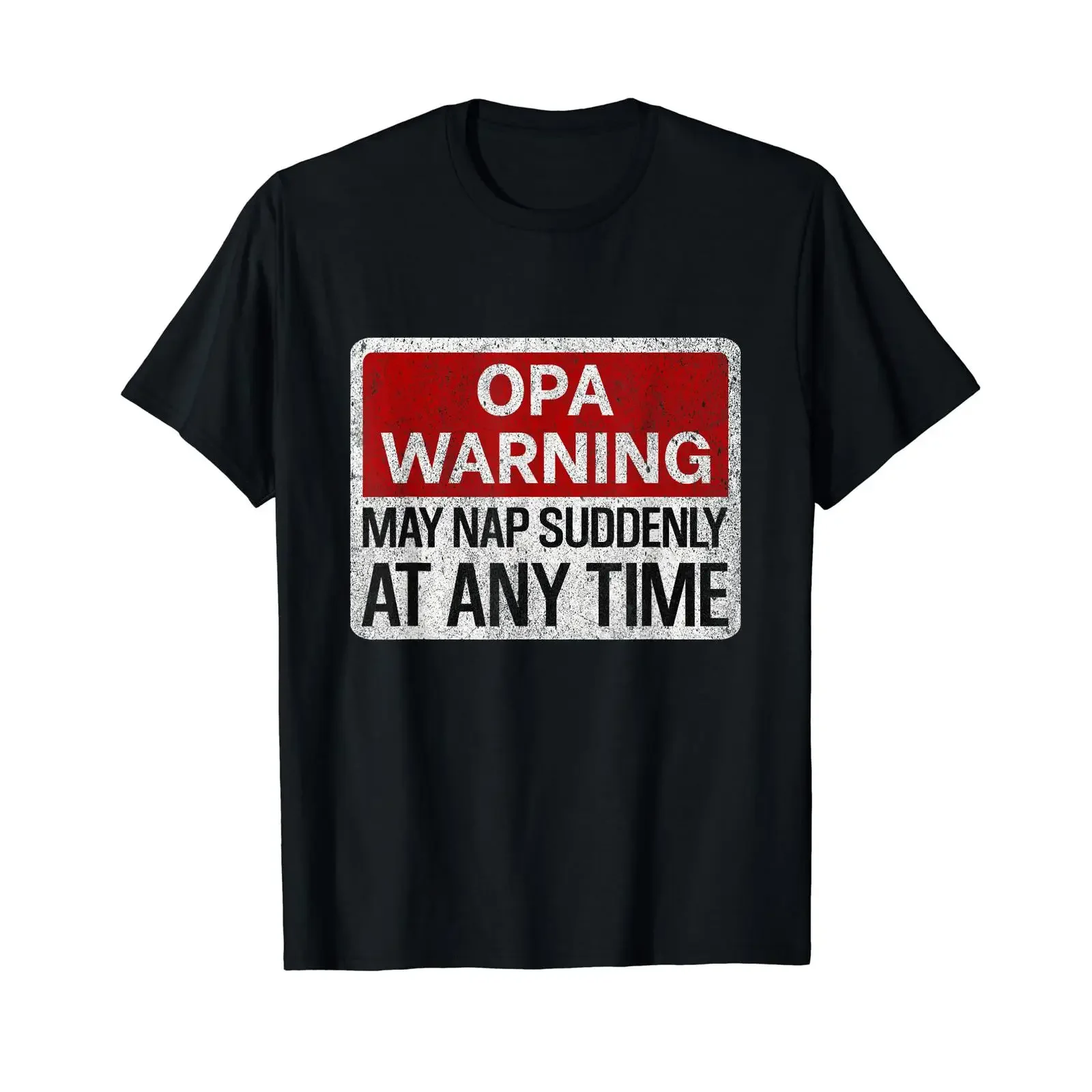 Funny grandpa warning sign for men can suddenly fall asleep at any time T shirt vintage Washed Versatile designer clothes