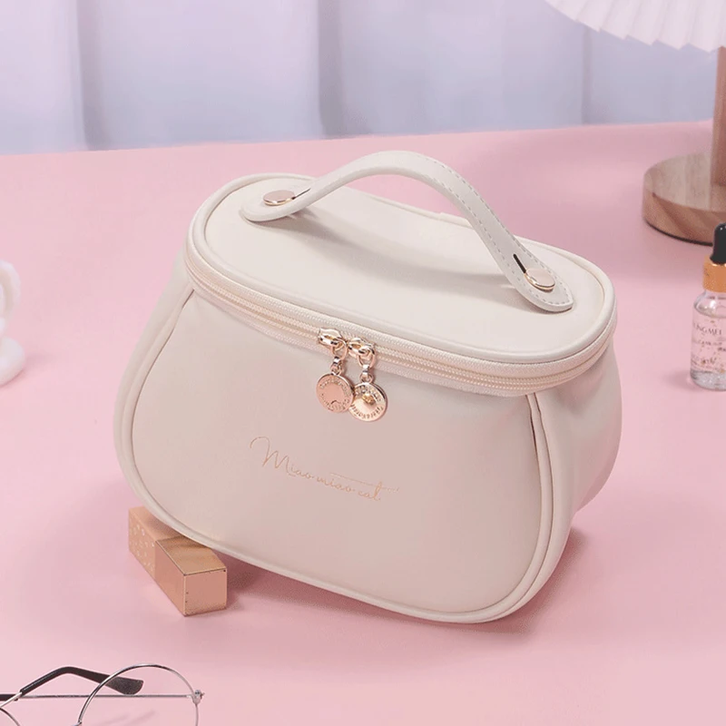 

New Portable Makeup Bag Women's Large Travel Cosmetic Bag PU Leather Waterproof Storage Case Multifunction Toiletry Organizer