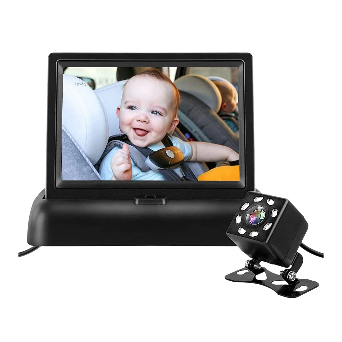 

Car Mirror Camera for Baby 4.3 Inch HD Display Back Seat Full View Baby Car Camera Baby Rear Facing Seat Viewing