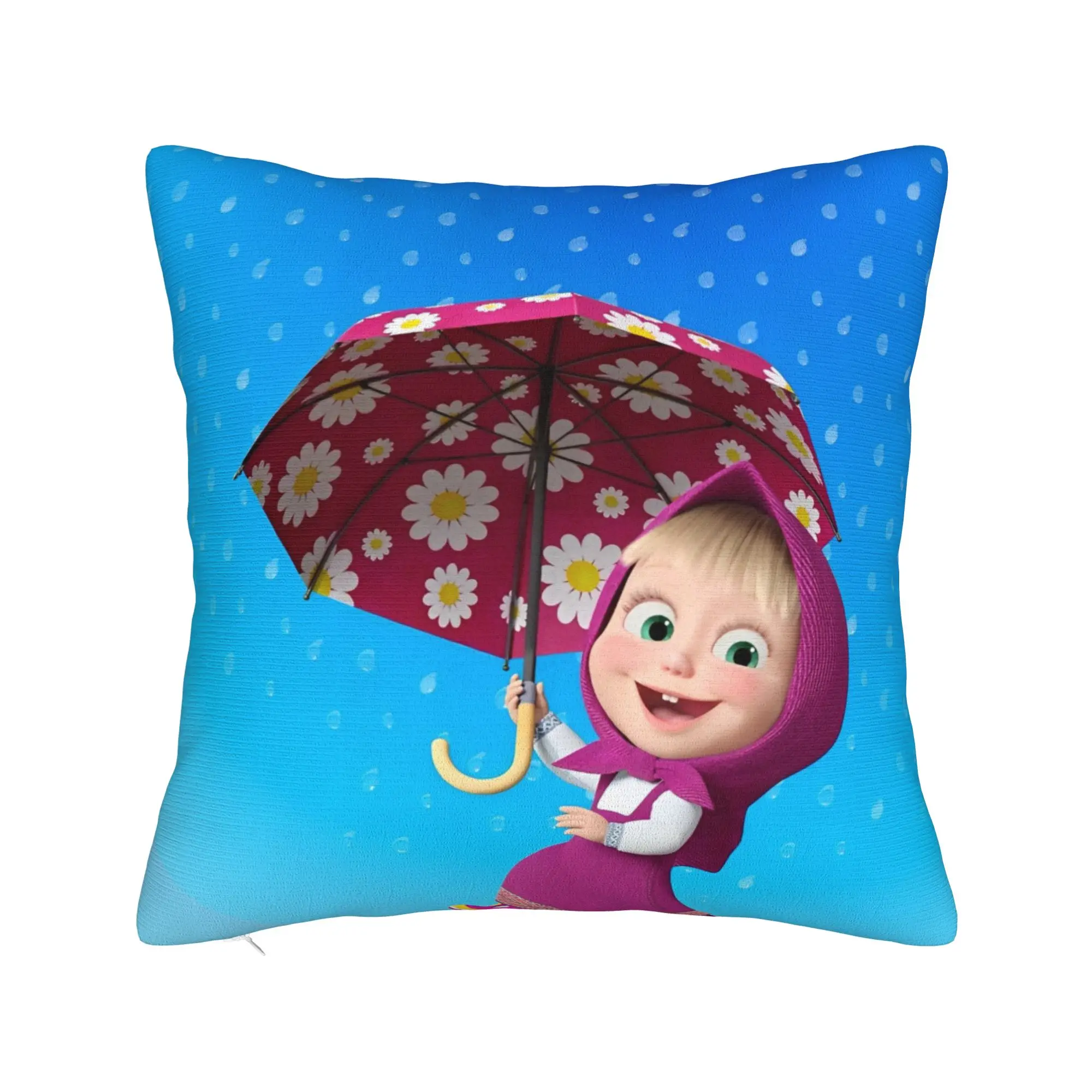 Cute Cartoon M-Masha and Bear  Pillowcase Printing Polyester Cushion Cover Gift  Throw Pillow Case Cover Bedroom Dropshipping