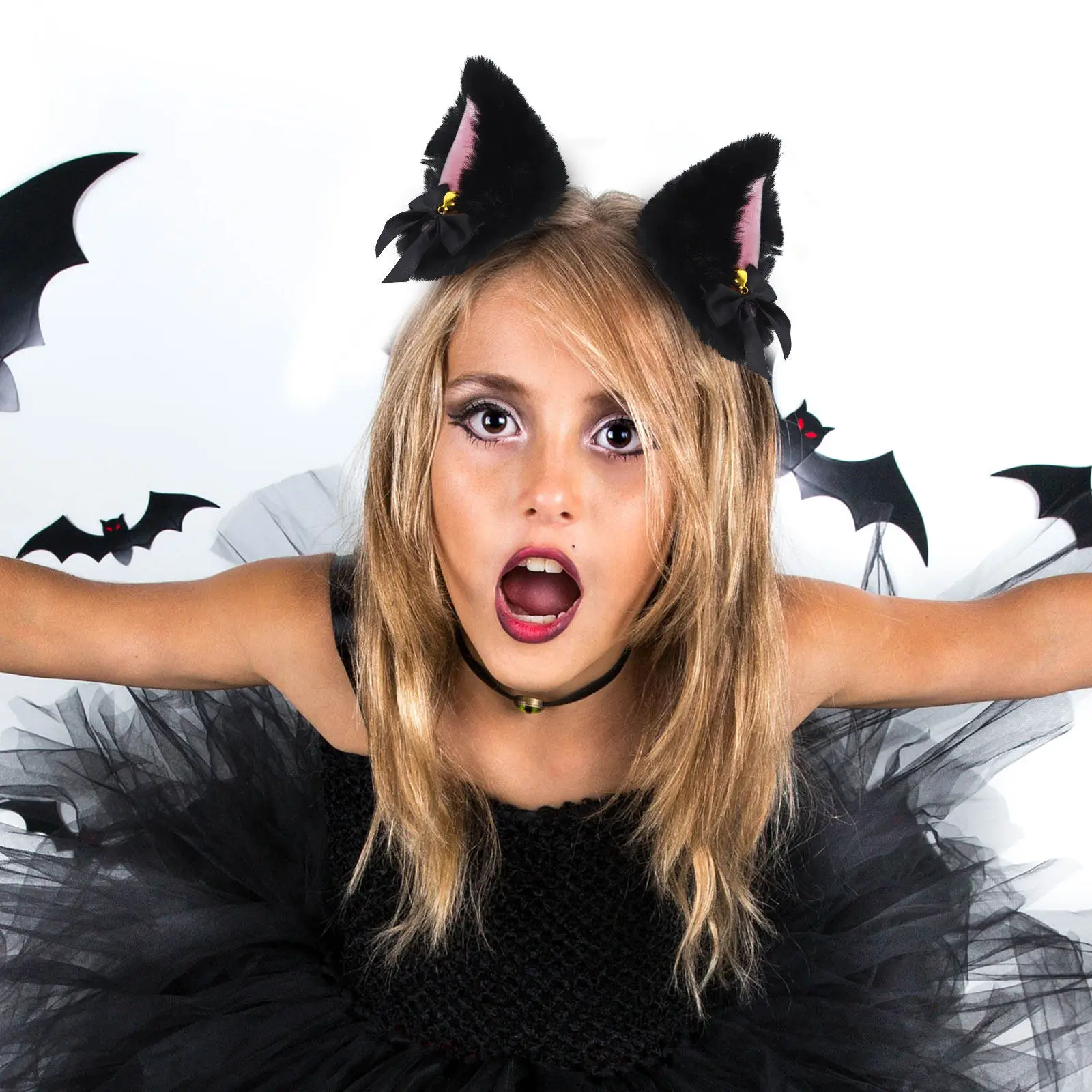 

1Pair Cat Ears Hair Clip Cosplay Party Lovely Animal Ear Barrette Halloween Costume Accessories Ear Barrette Party Hair Clamp