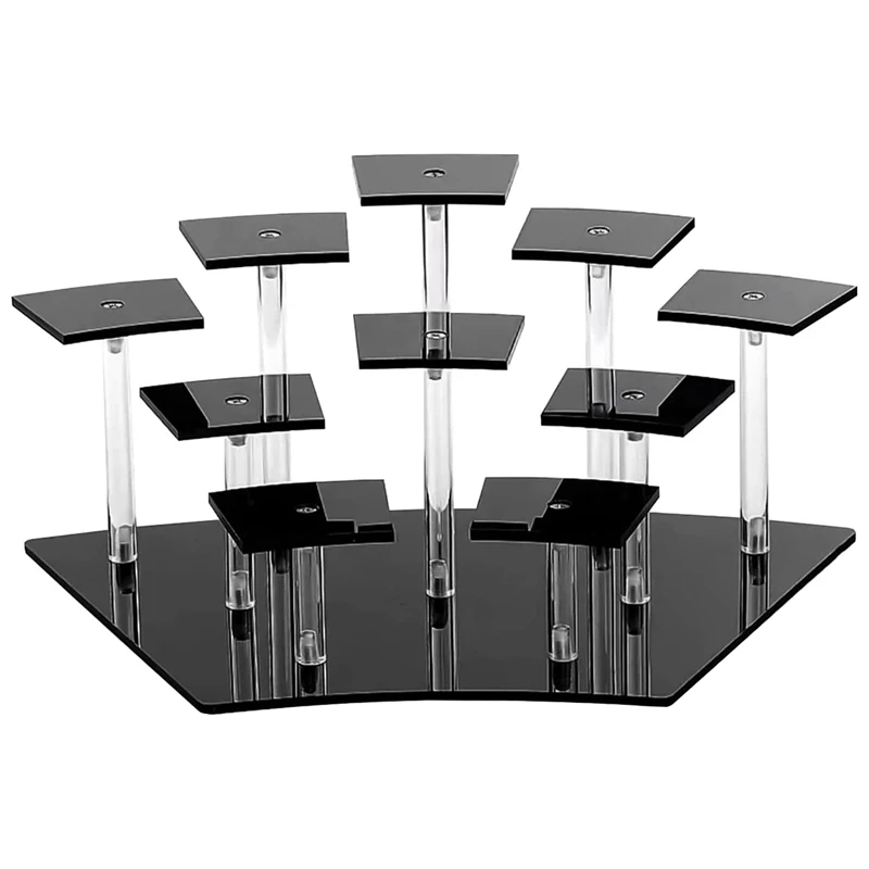 10 Tier Acrylic Display Stand, Acrylic Riser Display Stand Perfume Holder, Riser Display Shelf Multilevel Stands Durable